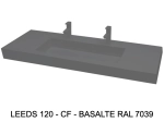 Plan vasque lavabo sur mesure : L 130 à 201 x P 40 à 51 cm, finition lisse mate, 10 couleurs au choix, Anti bactérien, résine Akrytan® teinté dans la masse, Livraison Offerte.